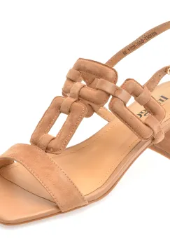 Sandale IMAGE bej, 4H1087, din piele intoarsa imagine