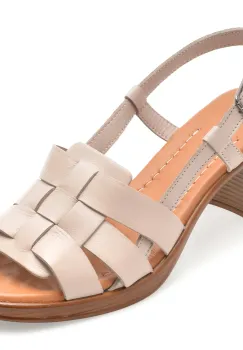 Sandale IMAGE gri, 13117, din piele naturala imagine