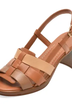 Sandale IMAGE maro, 13117, din piele naturala imagine