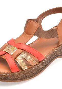 Sandale IMAGE multicolor, 8406, din piele naturala imagine