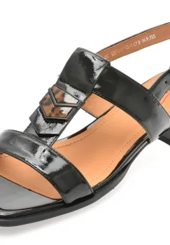 Sandale IMAGE negre, 22L928, din piele naturala lacuita imagine