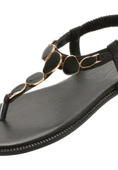 Sandale IMAGE negre, 235120, din material textil imagine