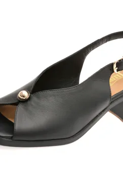 Sandale IMAGE negre, 4493603, din piele naturala imagine