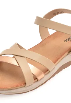 Sandale IMAGE nude, 70423, din piele naturala imagine