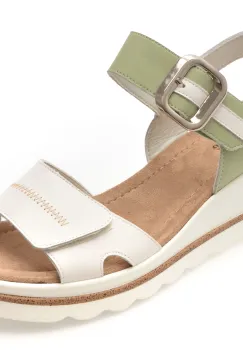 Sandale IMAGE verzi, 1152H16, din piele naturala imagine