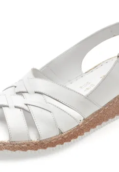 Sandale KELIK albe, EV4001, din piele naturala imagine