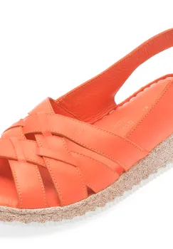 Sandale KELIK portocalii, EV4001, din piele naturala imagine