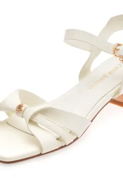 Sandale LAURA BIAGIOTTI albe, 9012, din piele ecologica imagine