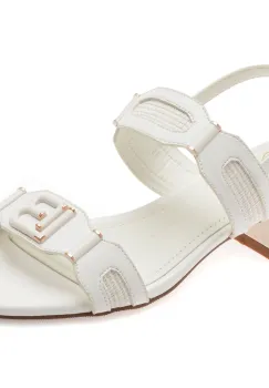 Sandale LAURA BIAGIOTTI albe, 9027, din piele ecologica imagine