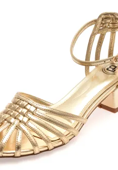 Sandale LAURA BIAGIOTTI aurii, 9031, din piele ecologica imagine