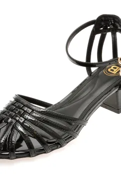 Sandale LAURA BIAGIOTTI negre, 9031, din piele ecologica imagine