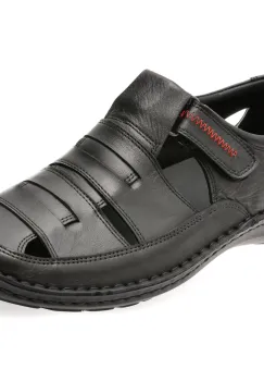 Sandale OTTER negre, 9562, din piele naturala imagine