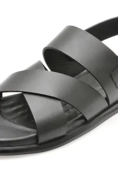 Sandale OTTER negre, AL400, din piele naturala imagine