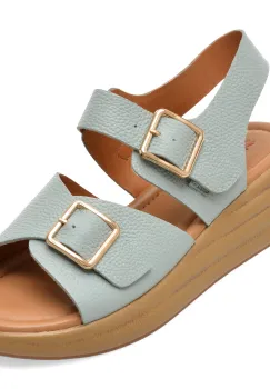 Sandale PASS COLLECTION albastre, KL60012, din piele naturala imagine