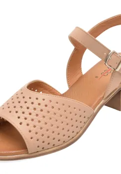 Sandale PASS COLLECTION bej, W160028, din piele naturala imagine