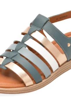 Sandale PASS COLLECTION bleumarin, KL60024, din piele naturala imagine