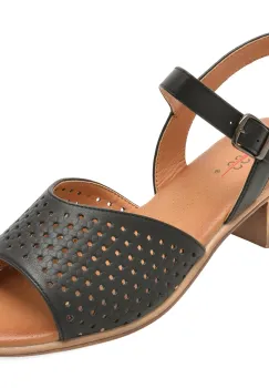 Sandale PASS COLLECTION negre, W160028, din piele naturala imagine