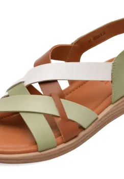 Sandale PASS COLLECTION verzi, KL60022, din piele naturala imagine