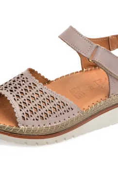 Sandale PLANET gri, 300708, din piele naturala imagine