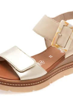Sandale REMONTE aurii, D2L53, din piele naturala imagine