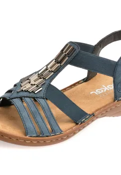 Sandale RIEKER albastre, 60800, din piele ecologica imagine