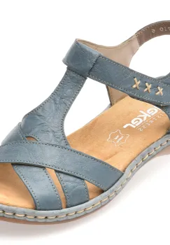 Sandale RIEKER albastre, 65919, din piele naturala imagine