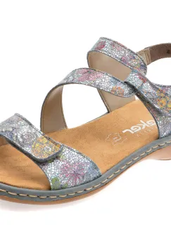 Sandale RIEKER albastre, 659C7, din piele naturala imagine