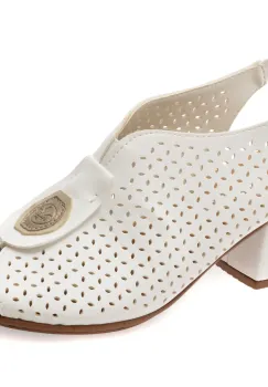 Sandale RIEKER albe, 64656, din piele ecologica imagine