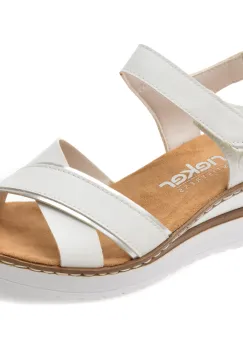 Sandale RIEKER albe, V38G9, din piele ecologica imagine