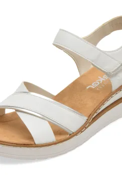 Sandale RIEKER albe, V38G9, din piele ecologica imagine