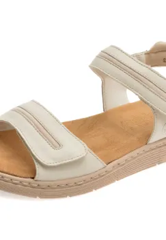 Sandale RIEKER albe, V9100, din piele naturala imagine