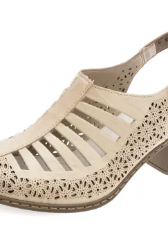 Sandale RIEKER bej, 40959, din piele naturala imagine