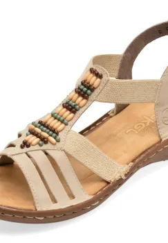 Sandale RIEKER bej, 60851, din piele ecologica imagine