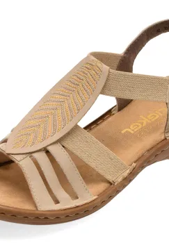 Sandale RIEKER bej, 608C0, din piele ecologica imagine