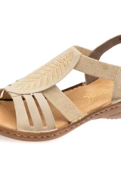 Sandale RIEKER bej, 608C0, din piele ecologica imagine