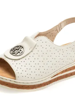 Sandale RIEKER bej, 62902, din piele naturala imagine