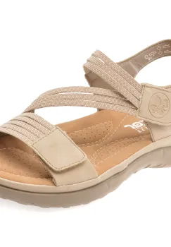 Sandale RIEKER bej, 64870, din piele ecologica imagine