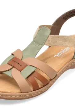 Sandale RIEKER bej, 65918, din piele ecologica imagine