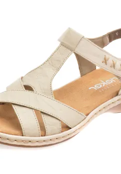 Sandale RIEKER bej, 65919, din piele naturala imagine