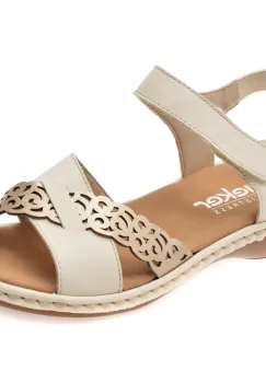 Sandale RIEKER bej, 65987, din piele ecologica imagine