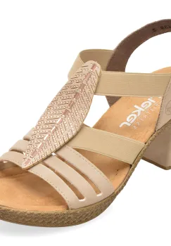 Sandale RIEKER bej, 66526, din piele ecologica imagine