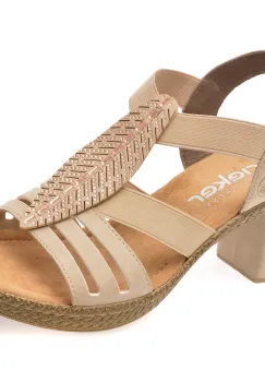 Sandale RIEKER bej, 66526, din piele ecologica imagine