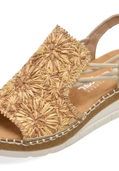 Sandale RIEKER bej, V1268, din piele ecologica imagine