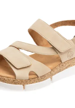 Sandale RIEKER bej, V2366, din piele ecologica imagine