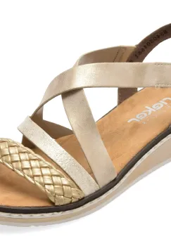 Sandale RIEKER bej, V3663, din piele ecologica imagine