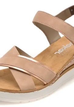 Sandale RIEKER bej, V38G9, din piele ecologica imagine