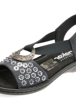 Sandale RIEKER bleumarin, 608B5, din piele ecologica imagine