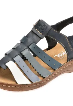 Sandale RIEKER bleumarin, V2875, din piele ecologica imagine