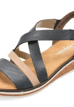 Sandale RIEKER bleumarin, V3663, din piele ecologica imagine