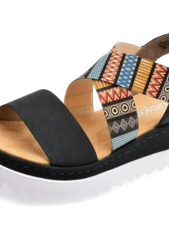 Sandale RIEKER bleumarin, V44G8, din piele ecologica imagine